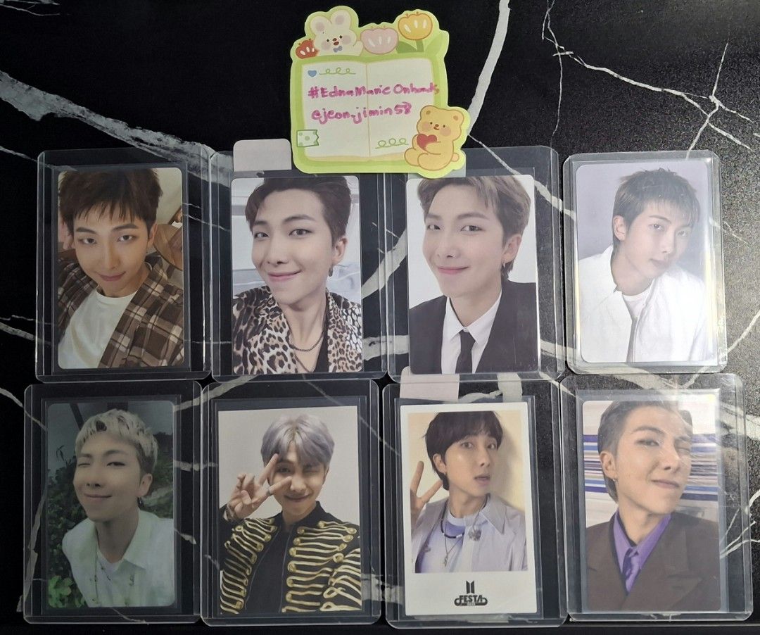 BTS RM Photocards - Various Sets (Category: K-Wave Merchandise) located in Taguig. Submitted by jeon_jimin58 (Listing ID 1460963469, Image 1). Description: WTS LFB PH #EdnaMarieSells NAMJOON PCS Be Essential P300 Memo leopard digicode P200 Memo digicode P100 Arirang Armyzone Goyang P300 Butter PST LD P300 LYSY The Final Tag PC P300 ❌️ Festa'25 pola P50 Festa'25 Grammy PC P300 Condi: 9-10 Payo/dop 1mo w/nrdp Loc: taguig Dm me.