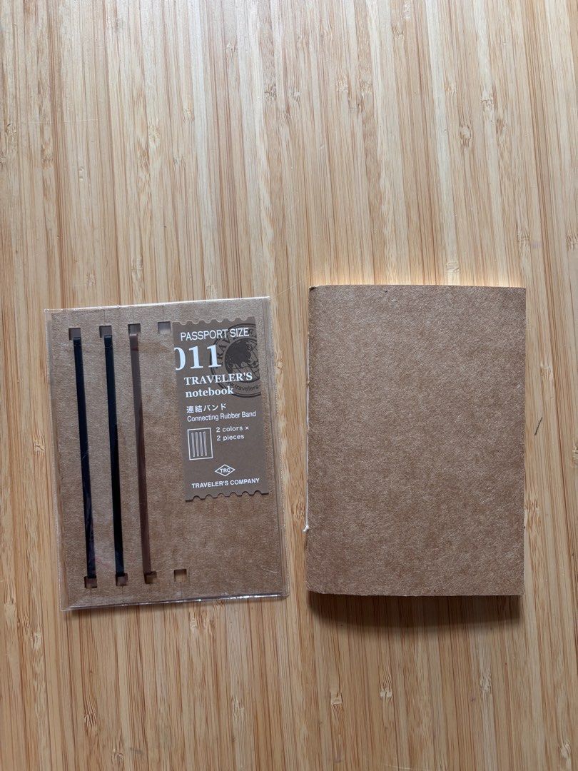 [BUNDLE] Traveler's Notebook Passport in Camel with Accessories (Category: Stationery & School Supplies) located in Mandaluyong City. Submitted by gnocchiwoki (Listing ID 1460937601, Image 3). Description: TRAVELER’S NOTEBOOK PASSPORT BUNDLE Inclusions: •Traveler’s Notebook Passport Size in Camel (Green Band) • 011 Connecting Bands pack of 4 • 016 Pen Holder in Camel • 004 Zipper Insert • 010 Kraft Folder • 004 Pocket Insert (1 pocket, already st