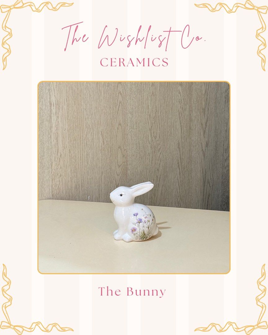 Bunny Ceramic Home Decor (Category: Other Home Decor) located in Quezon City. Submitted by jamzx_17 (Listing ID 1461089765, Image 2). Description: ♡ Size: Medium PLEASE NOTE 🫧 This ceramic is larger in person than they may appear in photos! .