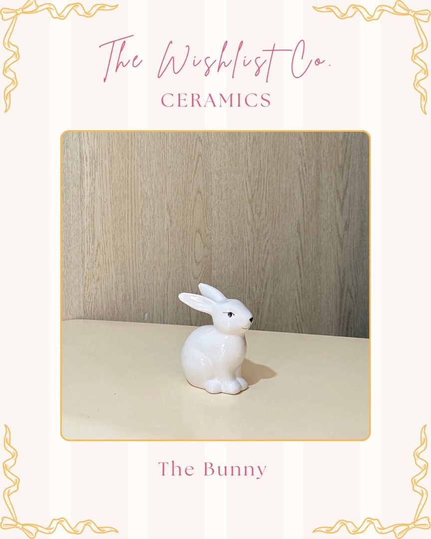 Bunny Ceramic Home Decor (Category: Other Home Decor) located in Quezon City. Submitted by jamzx_17 (Listing ID 1461089765, Image 3). Description: ♡ Size: Medium PLEASE NOTE 🫧 This ceramic is larger in person than they may appear in photos! .