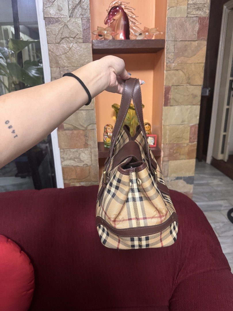 Burberry Haymarket Check Handbag (Category: Luxury Bags & Wallets) located in Quezon City. Submitted by leatherco (Listing ID 1460965491, Image 2). Description: - Classic Burberry Haymarket check pattern - Stylish buckle details on the front - authentic! Personally owned .