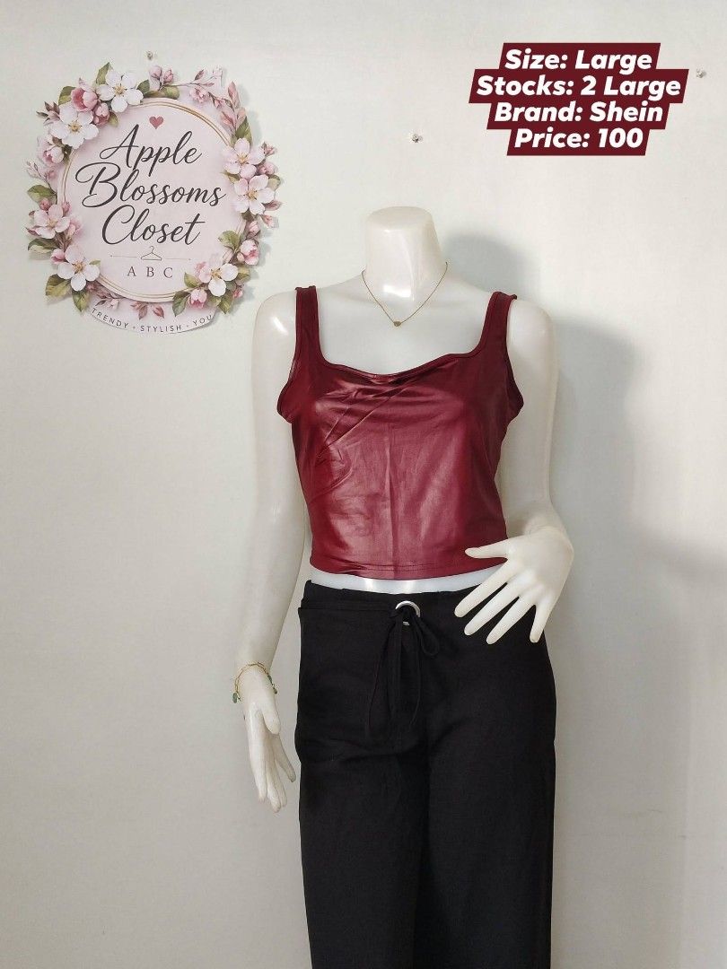 Burgundy sleeveless (Category: Sleeveless) located in Lipa City. Submitted by appleblossomscloset_abc (Listing ID 1460951228, Image 2). Description: 📸 (First Photo) Reference Photo Only (from Google) This image is for reference to show the style/design only. Actual item may vary slightly in color, fabric, or details. Rest assured the item is of good quality! 💛 Stocks: 2 Both Large.