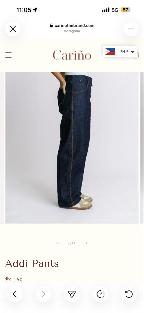 Cariño Addi Pants (Category: Jeans) located in Mandaluyong City. Submitted by patdemned (Listing ID 1460939998, Image 2). Description: Used once - too loose, lost weight.