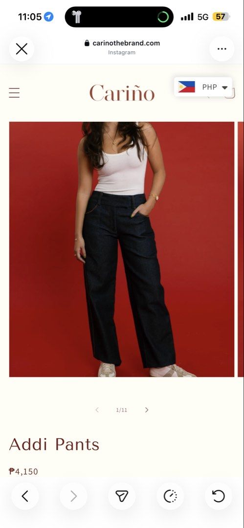 Cariño Addi Pants (Category: Jeans) located in Mandaluyong City. Submitted by patdemned (Listing ID 1460939998, Image 1). Description: Used once - too loose, lost weight.