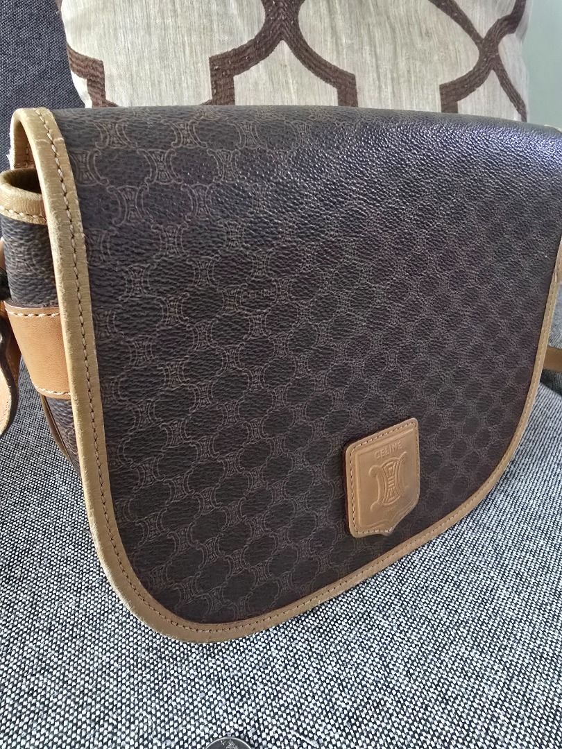 Celine Macadam Shoulder Bag (Category: Luxury Bags & Wallets) located in Makati City. Submitted by naomikim818 (Listing ID 1460951758, Image 3). Description: - Vintage Celine shoulder bag - Classic brown Macadam print - Tan leather trim - Adjustable strap - Interior: Celine Paris Made in Italy tag - Ideal for everyday use.