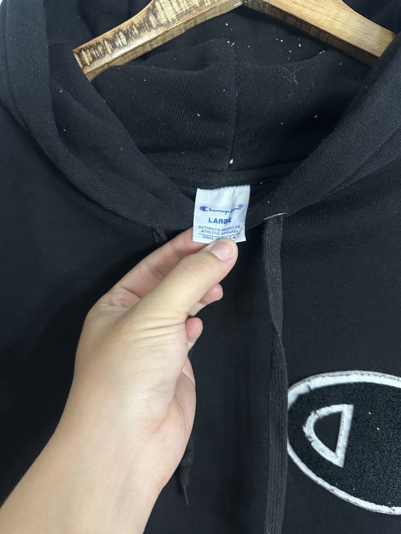 Champion big C hoodie (Category: Coats, Jackets and Outerwear) located in Las Pinas. Submitted by archimedes.joaquin (Listing ID 1461033053, Image 3). Description: Excellent condition - 9.7/10 color rate - big C patch sz large 23 width 27.5 length -issue: may pinhole sa pocket complete tags.