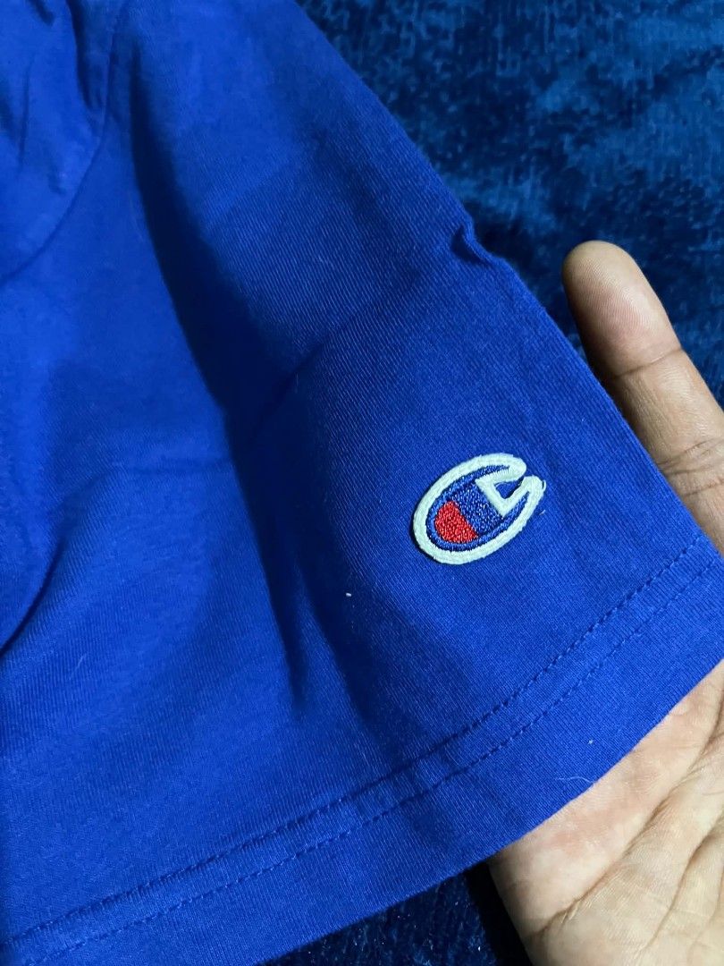 Champion Classic Script Logo (Category: Activewear) located in Makati City. Submitted by thriftlangs8 (Listing ID 1460950149, Image 2). Description: Champion Men's Classic Script Logo Tee - Royal Blue Size: Xl best fit Large Bnew Condi.