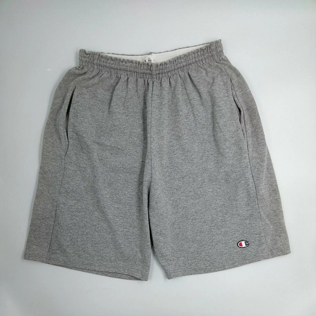 Champion Grey Sweat Shorts (Category: Shorts) located in Manila. Submitted by soyathrifttt (Listing ID 1460926227, Image 1). Description: - Grey Champion sweat shorts - Elastic waistband with drawstring - Two side pockets - Small Champion logo on left leg - Ideal for lounging and workouts.