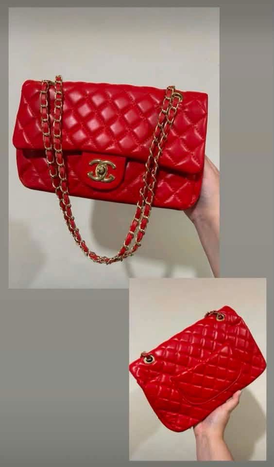 Chanel Classic Flap Bag - Red & Lavender (Category: Luxury Bags & Wallets) located in Makati City. Submitted by mysticbear.f4fde2 (Listing ID 1461097061, Image 1). Description: - Classic Chanel flap bags - Available in vibrant red and soft lavender - Quilted leather with gold chain straps - Iconic CC logo clasp - Versatile for day or night wear - Beautiful statement pieces.