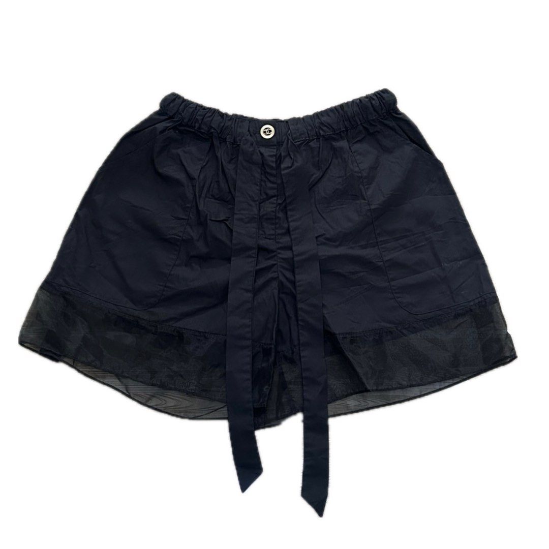 Chanel Double C Bow Strap Tulle Shorts (Category: Luxury Apparel) located in Angeles City. Submitted by 5am.collective (Listing ID 1460989415, Image 1). Description: Chanel Double C Bow Strap Tulle Shorts Fits Medium Sz 38 On tag In Excellent Condition, No Flaws PHP 1699 Only🏷️ 5AM Collective .
