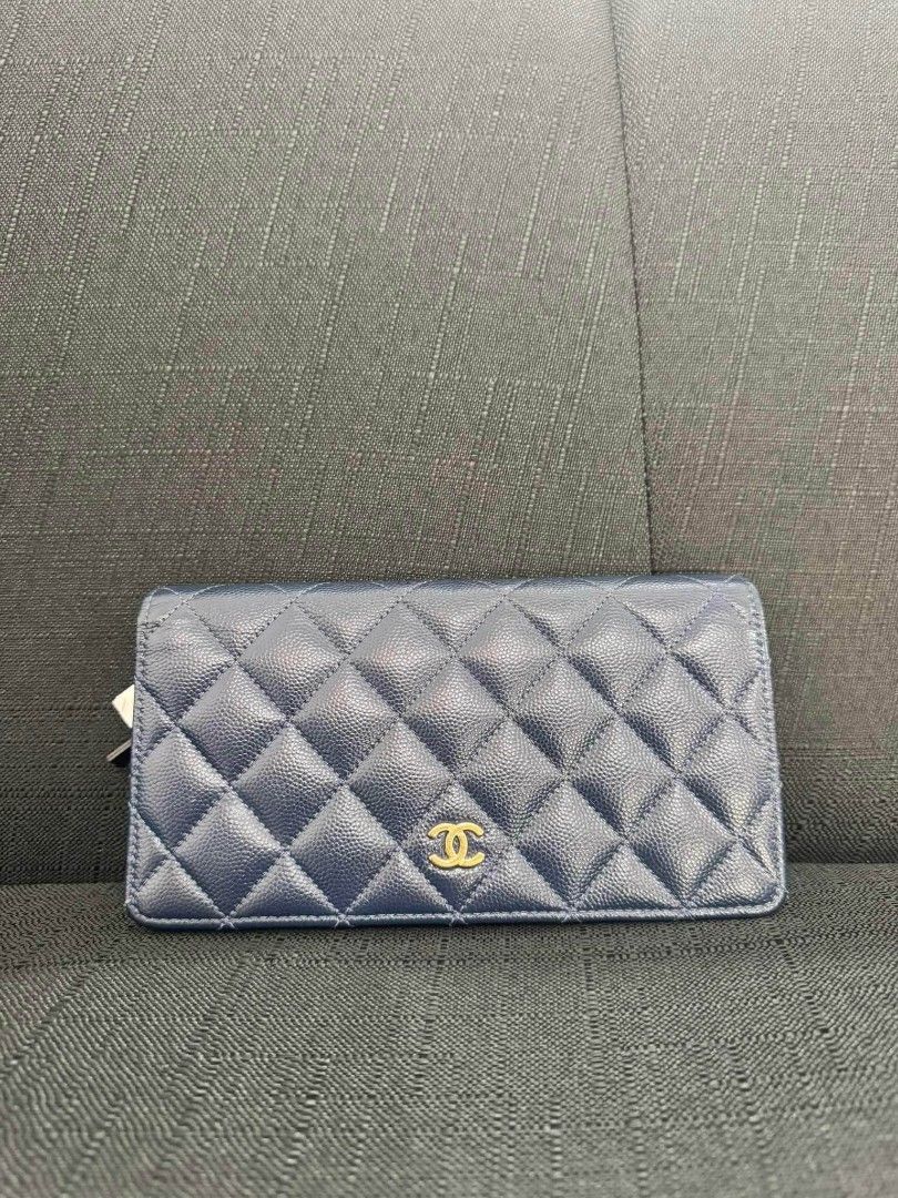 Authentic Chanel Quilted Wallet (Category: Luxury Bags & Wallets) located in Marikina City. Submitted by aussiemaan (Listing ID 1461072005, Image 1). Description: - Authentic Navy Blue Chanel Wallet - Classic Quilted Design - Iconic Gold CC Logo - Multiple Card Slots & Compartments - Genuine Leather Material - Ideal for Organizing Essentials.