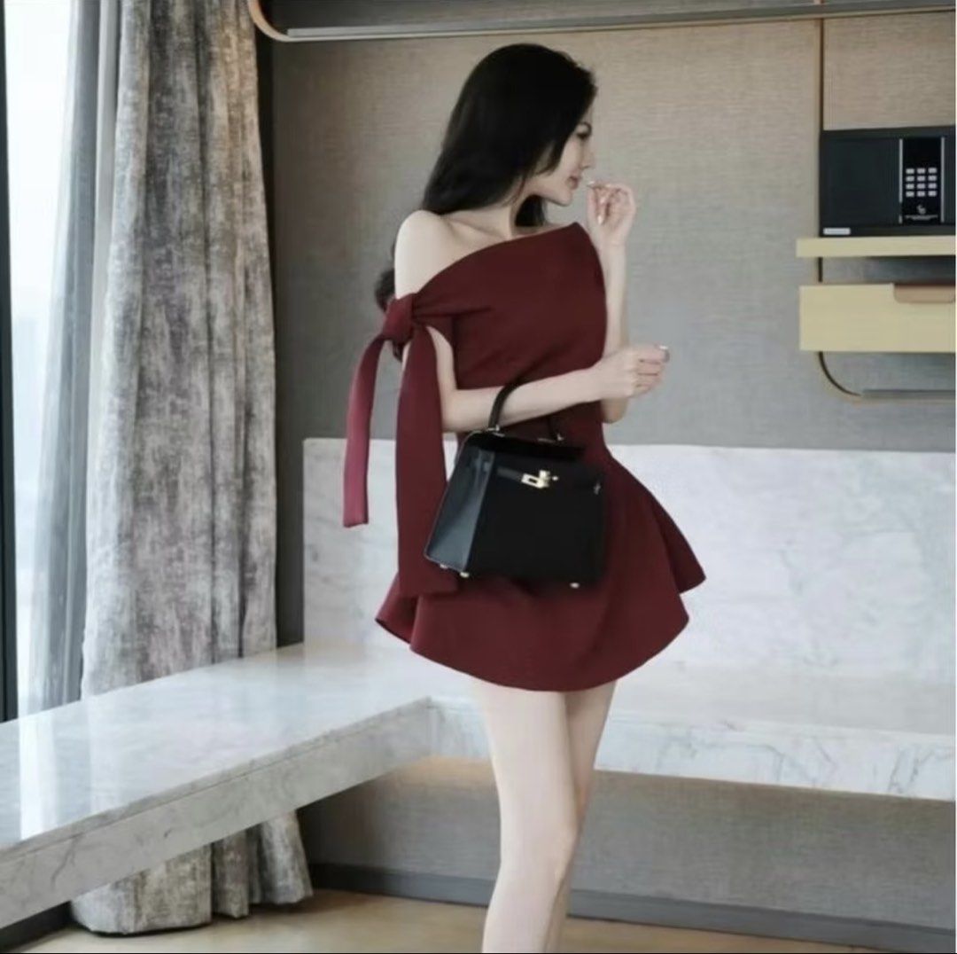 Classy Red One-Shoulder Bow Detail Mini Dress (Category: Dresses) located in Manila. Submitted by rjarica (Listing ID 1461112521, Image 1). Description: - Super cute red mini dress - One-shoulder design with a bow detail on the strap - Flattering A-line skirt - Ideal for parties or a night out - Makes you look amazing!.