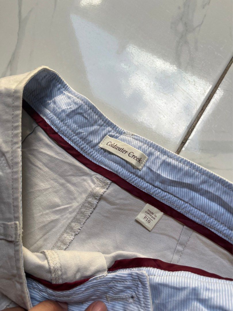 Coldwater Creek Beige Capri Pants Size P10 (Category: Other Bottoms) located in Manila. Submitted by chalkzone20 (Listing ID 1461095426, Image 3). Description: - Brand: Coldwater Creek - Type: Capri Pants - Color: Light Beige - Size: P10 - Fit: Classic - Condition: Good, with minimal stains (wash recommended) - Note: Color may vary slightly due to lighting..