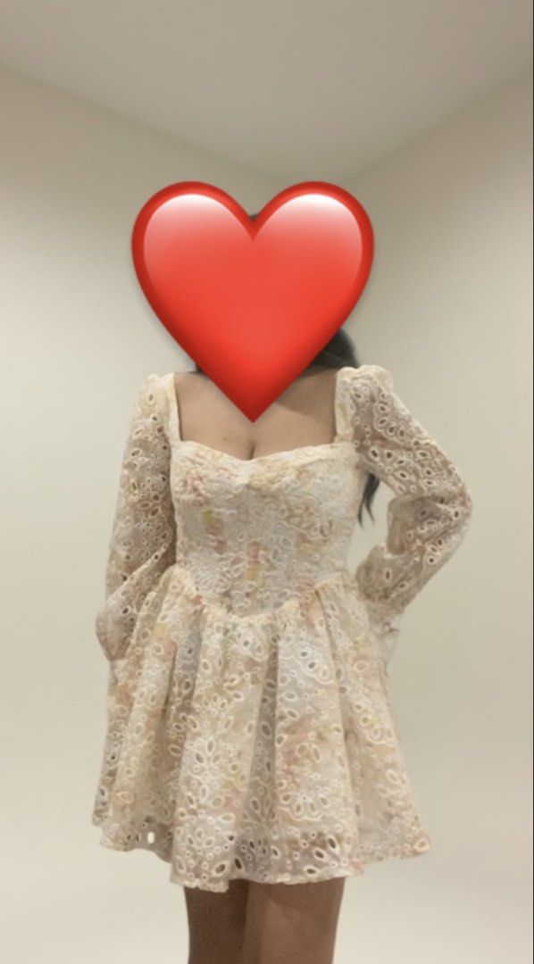 Corset Mini Dress (Category: Dresses) located in Caloocan City. Submitted by bea_d_ (Listing ID 1460960327, Image 1). Description: Bardot Eyelet Corset Mini Dress Floral (Size L / US 8) Brand: Bardot Size: Large (AU 12/ US 8/ EU 40 / UK 12) Style: Coquette, Cottagecore, Romantic, Floral Broderie Anglaise / Eyelet Condition: Excellent/ Like New Product Description Features a structured corset-inspired bodice, sweetheart neckline, delicate long she