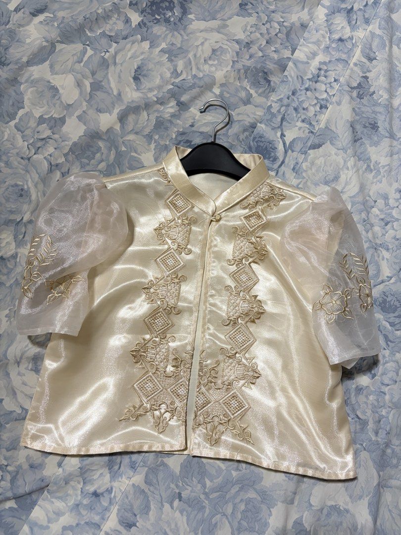 Cream Embroidered Puff Sleeve Blouse (Category: Blouses) located in Bulacan. Submitted by mwyouimwnz (Listing ID 1461053198, Image 1). Description: - Cream colored Filipiniana bolero.
