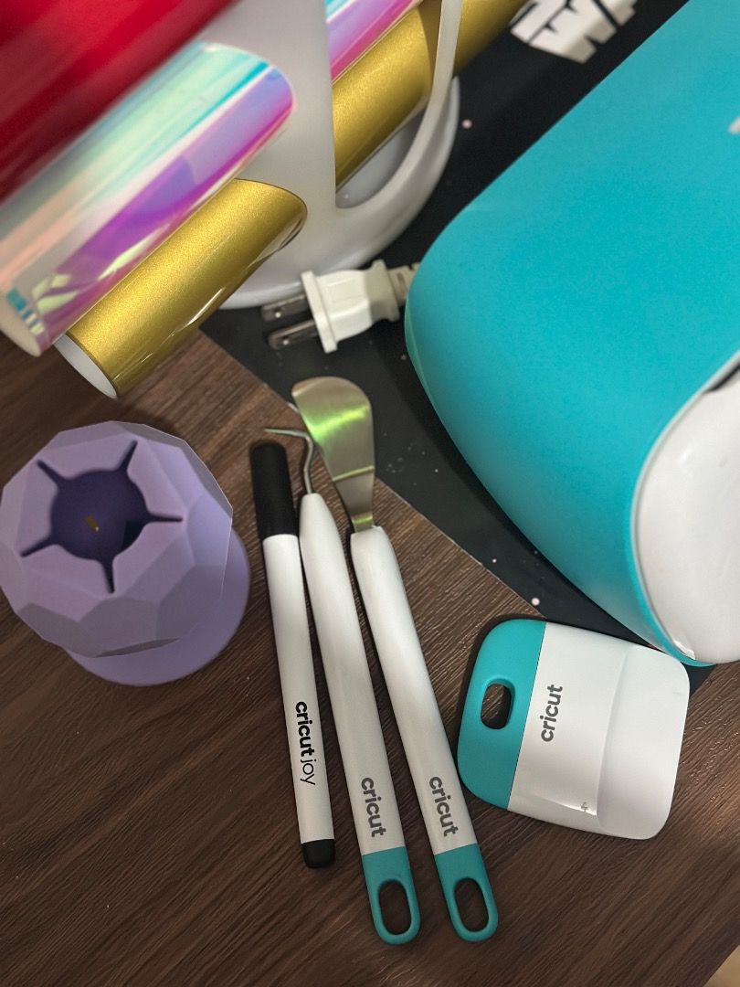 Cricut Joy Cutting Machine with Vinyl Rolls and Tools (Category: Craft Supplies & Tools) located in Cavite. Submitted by badqueen003 (Listing ID 1461029666, Image 3). Description: - Cricut Joy cutting machine - includes: Assorted vinyl rolls for crafts and HTV - Great for personalizing gifts, home decor, and DIY projects - Vinyl rolls are mostly full and unused - 15k total of products - plus tools set - with box.