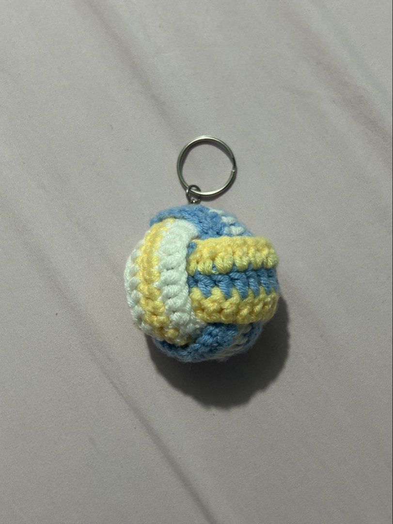 Crocheted Keychain Volleyball (Category: Handmade Craft) located in Cavite. Submitted by apricity.aes (Listing ID 1461051685, Image 1). Description: ۶ৎ colors can be interchanged (as long as I have the colors in stock) ۶ৎ handmade ۶ৎ color may slight be different due to the lighting of the room and camera setting ۶ৎ if you have any questions please do feel free to message! ۶ৎ Loc: Bacoor, Cavite ۶ৎ MoP: Gcash, MoD: J&T .