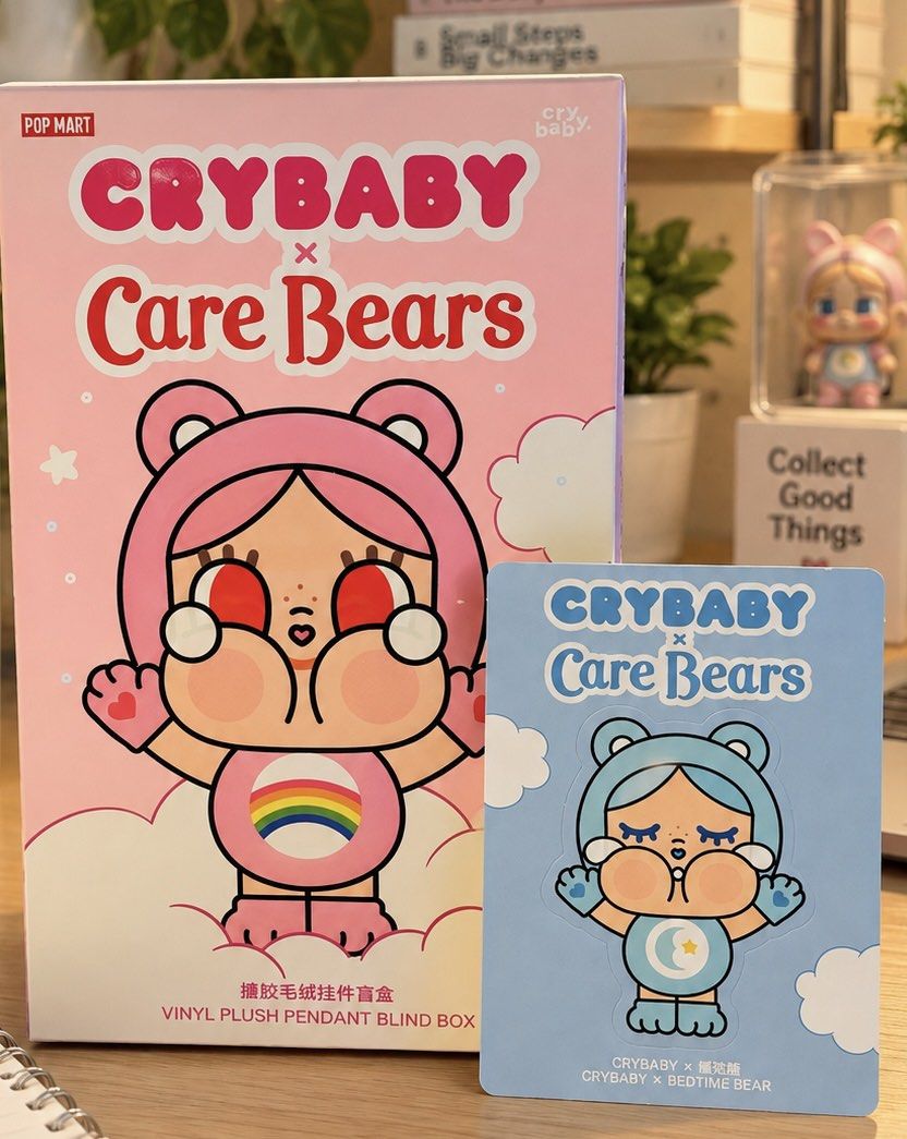 Crybaby x Care Bears- Bedtime Bear (Category: Plushies & Soft Toys) located in Antipolo. Submitted by jennies_closet (Listing ID 1461094600, Image 1). Description: Want to Sell / Not for Trade: Crybaby x Care Bears Available: Bedtime Bear 1,200 pesos Condition: Authentic Popmart plush pendant, Brand new, Sealed draw string bag, open box below with card Location: Antipolo City Mode of Payment: GCASH or BPI Mode of Delivery: Lalamove or meet up at 