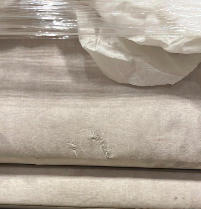 Custom White Sofa (Category: Sofas) located in Quezon City. Submitted by sandrapreloves (Listing ID 1460964963, Image 2). Description: 95k orig price selling for 70k details: - fabric is larry’s - 3m length - minimal flaws .