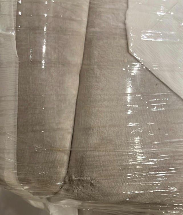 Custom White Sofa (Category: Sofas) located in Quezon City. Submitted by sandrapreloves (Listing ID 1460964963, Image 3). Description: 95k orig price selling for 70k details: - fabric is larry’s - 3m length - minimal flaws .
