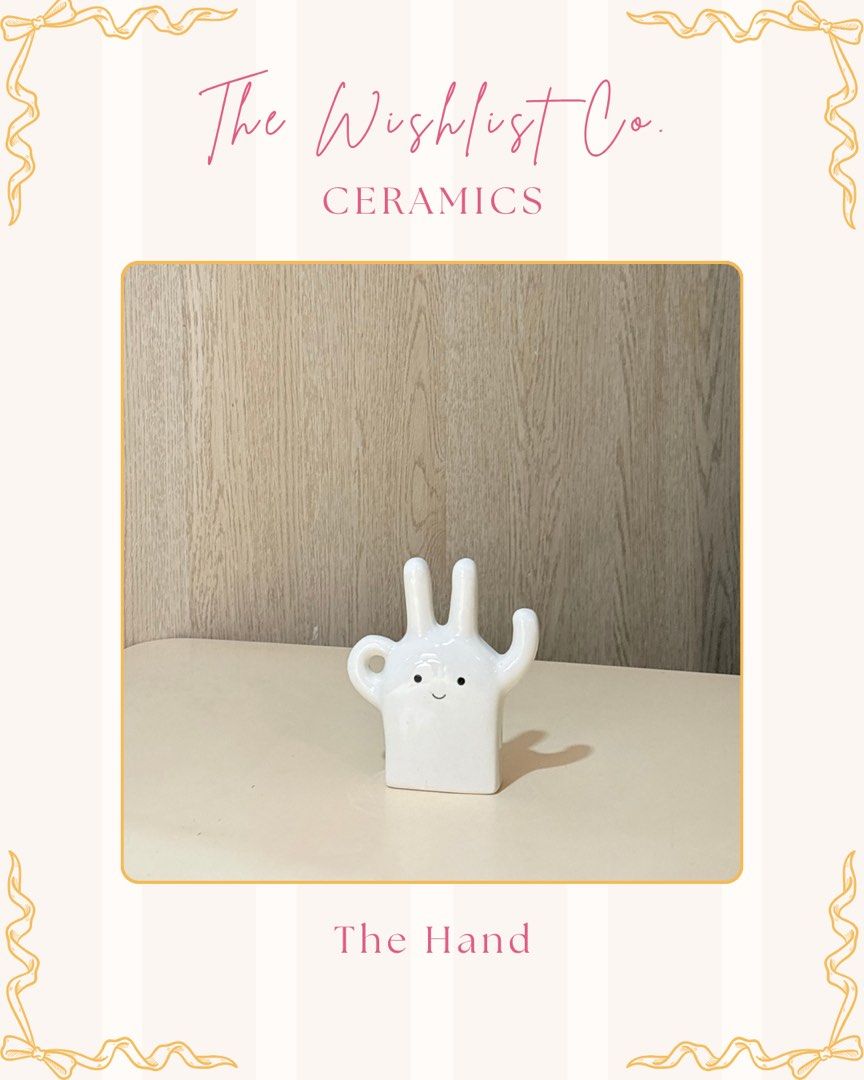 Cute Hand Ceramic Home Decor (Category: Other Home Decor) located in Quezon City. Submitted by jamzx_17 (Listing ID 1461090020, Image 1). Description: ♡ Size: Small PLEASE NOTE 🫧 This ceramic is larger in person than they may appear in photos! .