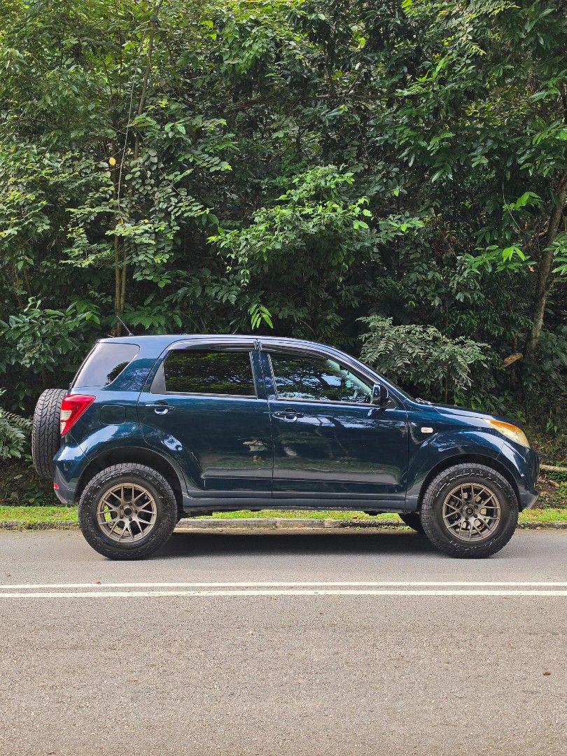 Daihatsu Terios 1.5 4WD Auto (Category: Used Cars) located in Singapore. Submitted by aa.detailers (Listing ID 1405768770, Image 2). Description: Direct-owner listing! Brand new all-terrain Falken AT4W tyres. Timely serviced with no delays. Health transmission. Just replaced oil seals on the transmission. Comes with android auto/apple carplay and Alpine sound system. Classic-look interior. Lifted & Offroad ready! Viewings @ Bukit Panjang. *No dea