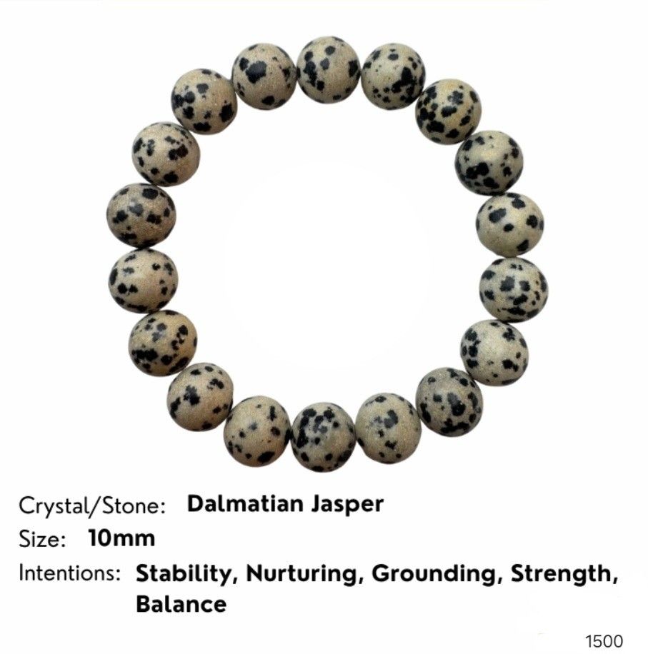 Dalmatian Jasper Beaded Bracelet 10mm (Category: Bracelets) located in Manila. Submitted by george_yna (Listing ID 1461115124, Image 1). Description: - Handmade bracelet featuring 10mm Dalmatian Jasper beads. - Believed to promote stability, nurturing, grounding, strength, and balance. - Unique natural design with black spots on a creamy base. - Ideal for everyday wear. - Makes a thoughtful gift..