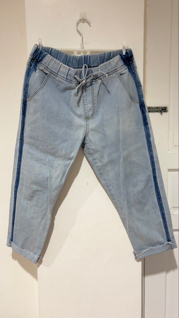 Denim Pants (Category: Jeans) located in Cebu City. Submitted by fromreggg (Listing ID 1461074026, Image 1). Description: Denim pants Relaxed fit Fits M-XL 17.5” waist line when laid flat Garter and adjustable drawstring P250.