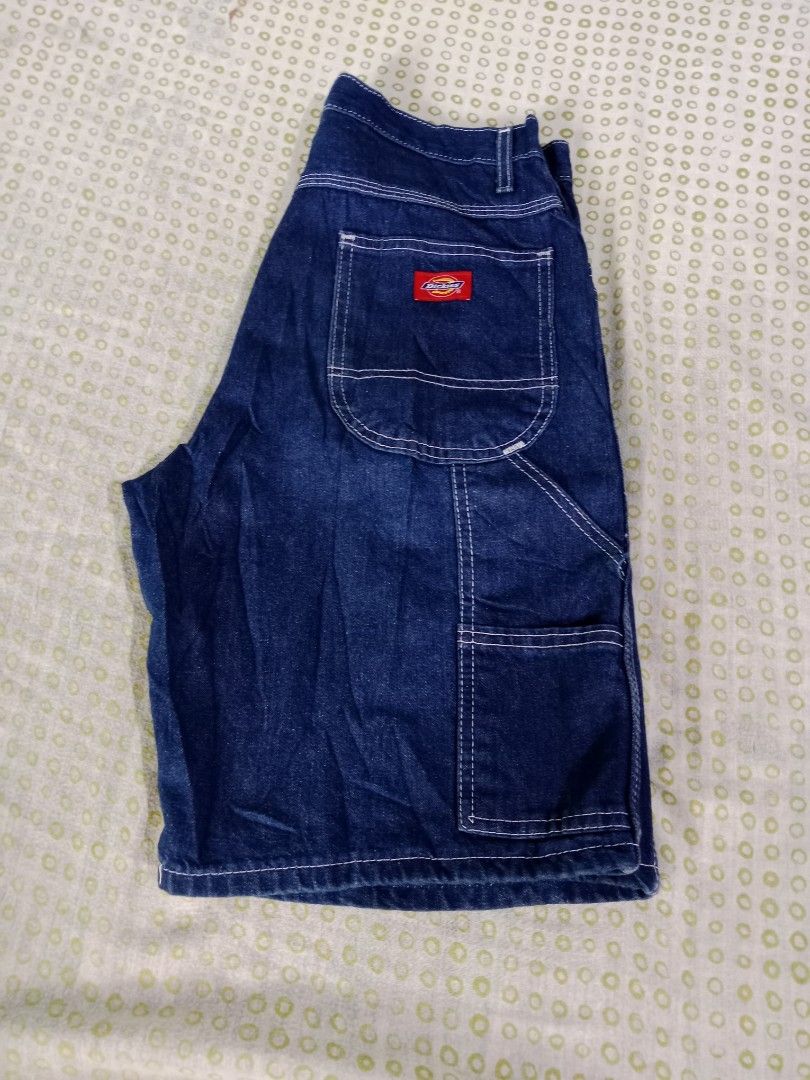 Dickies Denim Carpenter Shorts Size 30 (Category: Shorts) located in Bacolod City. Submitted by jorengrate26639 (Listing ID 1460988955, Image 1). Description: - Dickies Brand New condition - Dickies dark wash denim carpenter shorts - Classic workwear style - Multiple pockets and hammer loop - Button fly closure - Made from 100% cotton - Ideal for everyday wear or work.