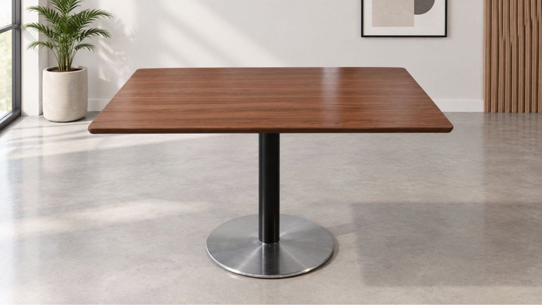 Dining Table (Category: Other Home Furniture) located in Manila. Submitted by yas2079 (Listing ID 1461000915, Image 1). Description: Custom-Made Dining Table Newly Refurbished ₱7,000 ONLY! Dimensions: W80 × L120 × H71 cm ✅Japan Wood Tabletop with Mahogany Paint Finish ✅Stainless Steel Round Base Footing ✅Black-Finished Metal Stem 📍 Location: OfficeBusters Cainta 🙋 Look for YAS | 📞 09939831458 📩 Message us for inquiries.