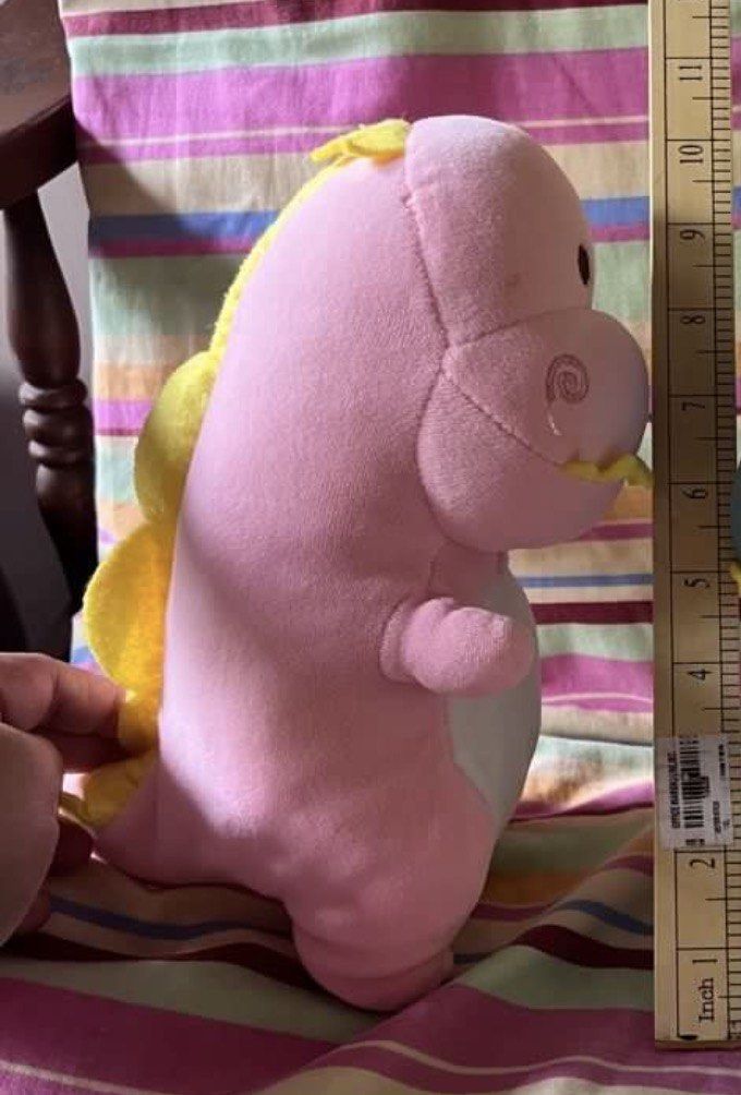 Dinosaur pink #2 (sale) (Category: Plushies & Soft Toys) located in Paranaque City. Submitted by bonsaiart (Listing ID 1461088978, Image 2). Description: Pre owned Good condition Mallow type 80+sf Payment via GCASH or paymaya No to meetup No to cop / cod Shipping via j&t only No breaking of set or bundle.