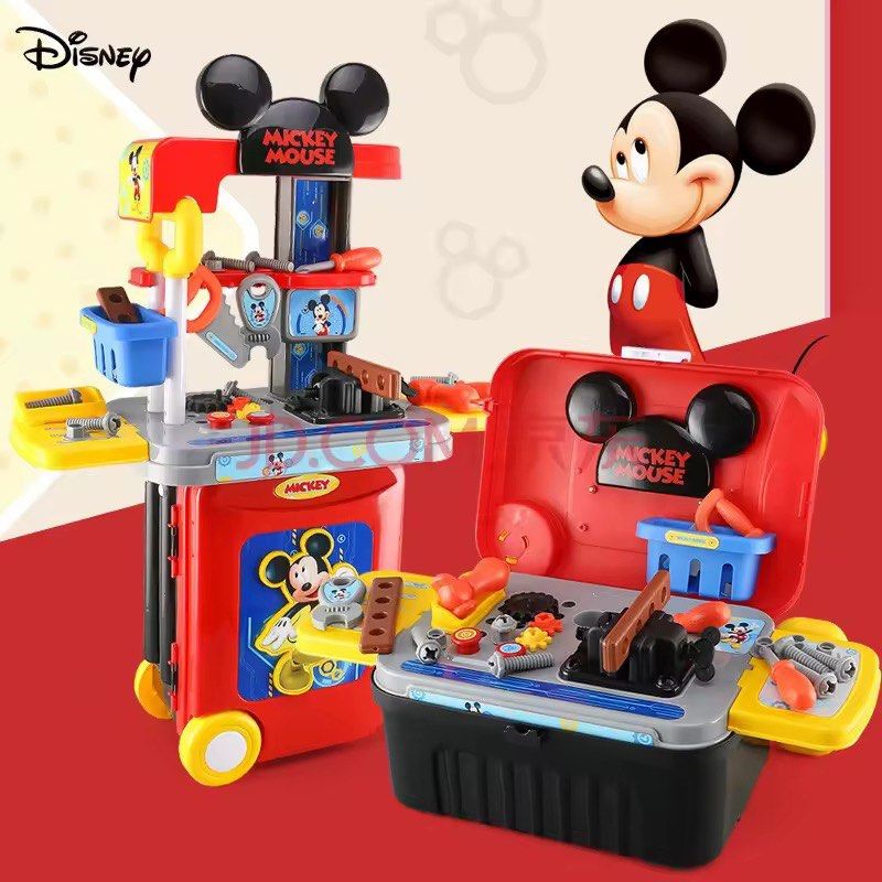 Disney Mickey Mouse Tool Box Toy Set (Category: Educational & Learning Toys) located in Paranaque City. Submitted by cellybelly (Listing ID 1460962826, Image 1). Description: - Fun Mickey Mouse tool set that rolls like a suitcase. - Includes various tools and accessories for imaginative play. - Great for little builders. - Easy to pack up and take anywhere.