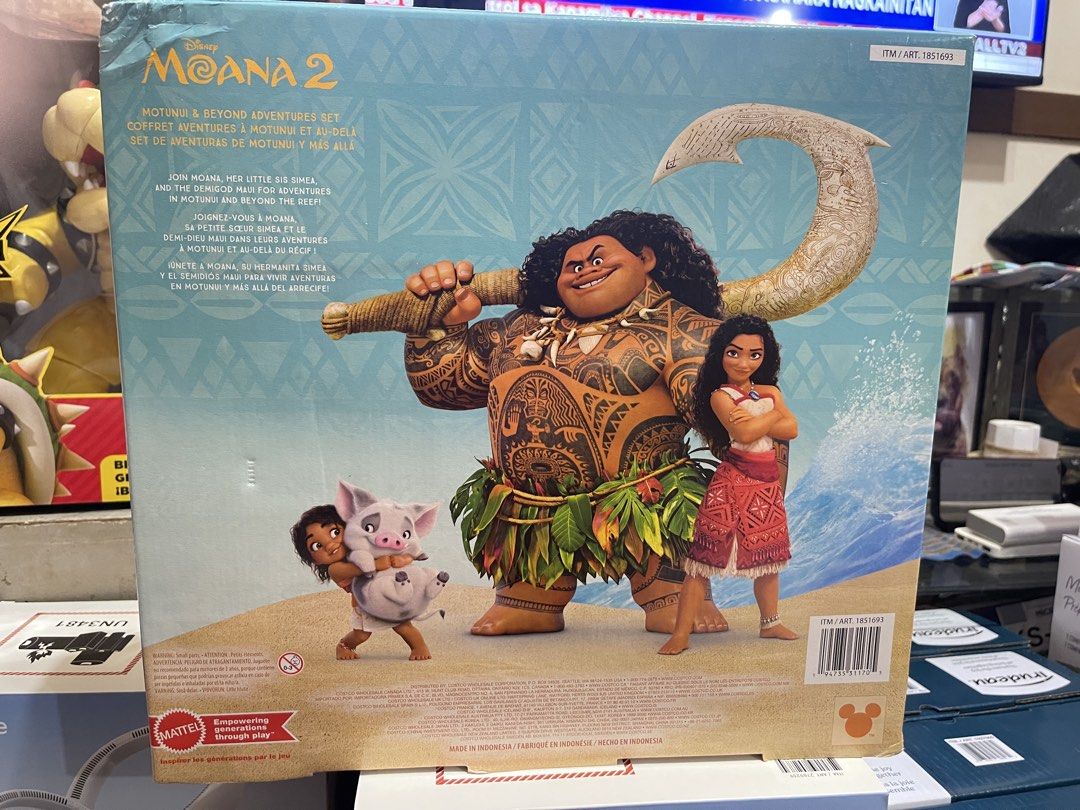 Disney Moana 2: Motunui & Beyond Adventures Set (Category: Kids Toys) located in Cavite. Submitted by xoxomhai (Listing ID 1460927849, Image 2). Description: 🌺 Disney Moana 2: Motunui & Beyond Adventures Set 🌺 Set sail for adventure with Moana, Maui, and family! This deluxe playset brings the magic of Motunui to life—perfect for kids and Disney collectors 💙🏝️ ✨ PRICE: ₱2,500 ONLY 📦 SET INCLUDES & SPECS: • Moana doll (adventure outfit) • Maui