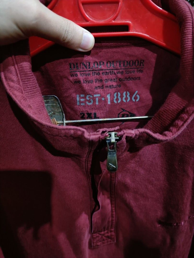 Dunlop maroon hal zip jacket (Category: Coats, Jackets and Outerwear) located in Taguig. Submitted by ashicollection (Listing ID 1461023363, Image 2). Description: Size: 2XL from Japan Please read! For sure buyer only! NO COD/COP No reservation The items will be sold to the first payer w/o prior notice. Verbal reservations are not acceptable. Note: All items are vintage. Please manage your expectations accordingly. G cash payment. Shipping via La