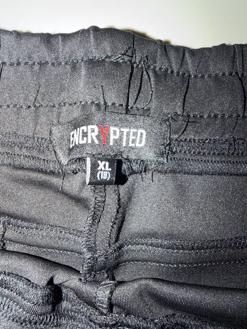 Encrypted Black Cargo Jogger Pants XL (Category: Babies & Kids Fashion) located in Rizal. Submitted by macristina33105 (Listing ID 1461026055, Image 2). Description: - Brand: Encrypted - Color: Black - Style: Cargo Jogger Pants - Size: XL (fits 18) - Features: Elastic waistband with drawstring, multiple zip and flap pockets, ribbed cuffs - Occasion: Great for casual wear.