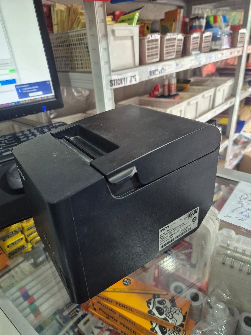 Epson Receipt Printer TM-T88V (Category: Printers, Scanners & Copiers) located in Cavite. Submitted by luxuryu030 (Listing ID 1461114948, Image 2). Description: - Epson TM-T82X POS Printer - Color: Black - Condition: Works well, tested and ready to use - Ideal for: Retail and restaurant businesses - What's included: Printer unit only - What's NOT included: Power adapter.