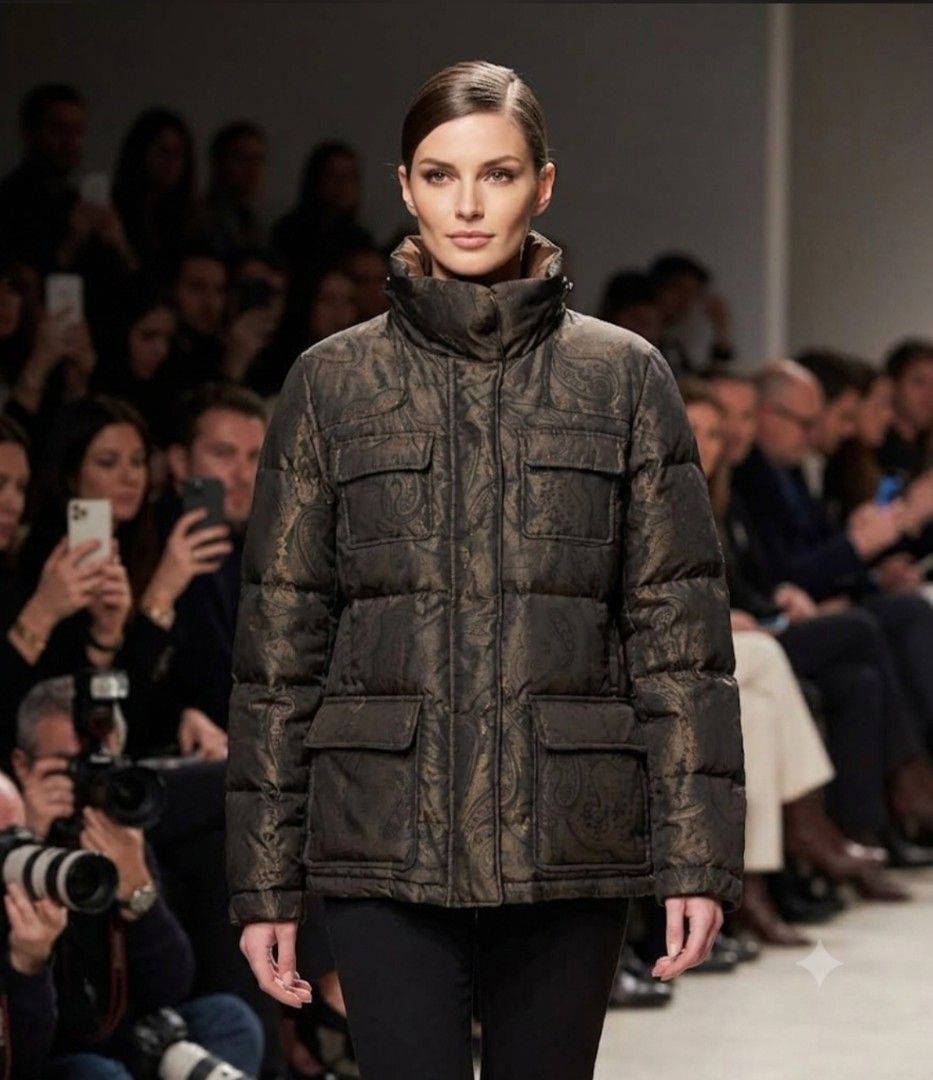 ETRO paisley down jacket (made in Italy 🇮🇹) (Category: Coats, Jackets and Outerwear) located in Baguio. Submitted by archival_thrifted.ph. (Listing ID 1460992326, Image 1). Description: FOR SALE‼️ .ETRO PAISLEY DOWN JACKET . EXCELLENT CONDITION .MADE IN ITALY 🇮🇹 .SIZE 44 ON TAG .PHP 4800 PLUS SF .❌❌ COP/COD .MOP GCASH .COURIER J&T .BAGUIO AREA .DM FOR SURE BUYER TY.