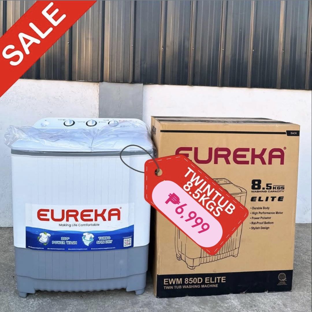 Eureka Single /Twin tub washing machine (Category: Washing Machines and Dryers) located in Manila. Submitted by kisshadg23 (Listing ID 1460982946, Image 3). Description: Brand New and Original Items 🏍️ Same Day Delivery - Lalamove delivery within Metro Manila - For walk-ins: Always PM first for item availability - We are also open for night time deliveries 🧰 Warranty: 7 days store warranty 1 Year warranty 💵 Modes of Payment: Cash, Gcash, BDO/B