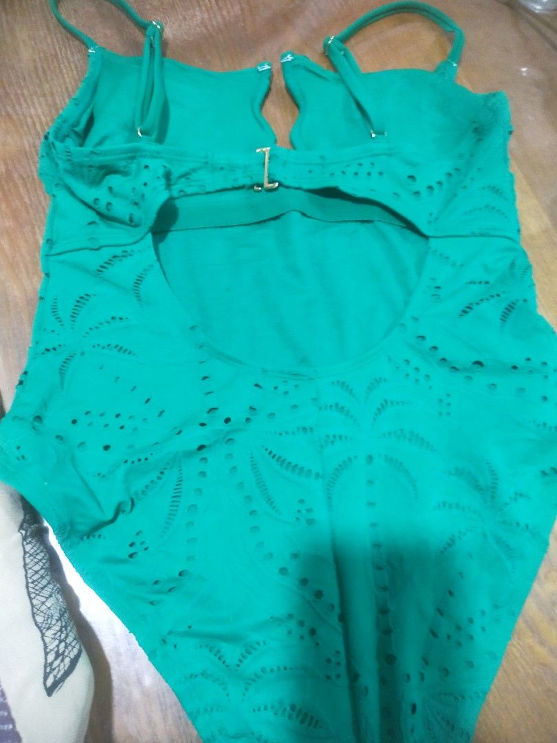 Eyelet one piece swimsuit (Category: Bikinis & Swimsuits) located in Cavite. Submitted by jaycel79 (Listing ID 1460930051, Image 2). Description: never been used. too big for me. super ganda nya . size med with built in pads.