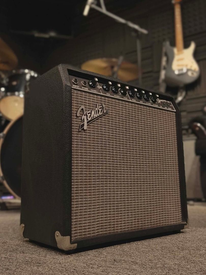 Fender Champion 40 Guitar Amplifier (Category: Soundbars, Speakers & Amplifiers) located in Manila. Submitted by buyinmylist (Listing ID 1460966177, Image 1). Description: - Fender Champion 40 guitar amp - Ideal for practice sessions or small gigs - Versatile with multiple amp voices and built-in effects - Convenient aux input for music playback - Headphone jack for silent practice - Fully functional and ready to play.