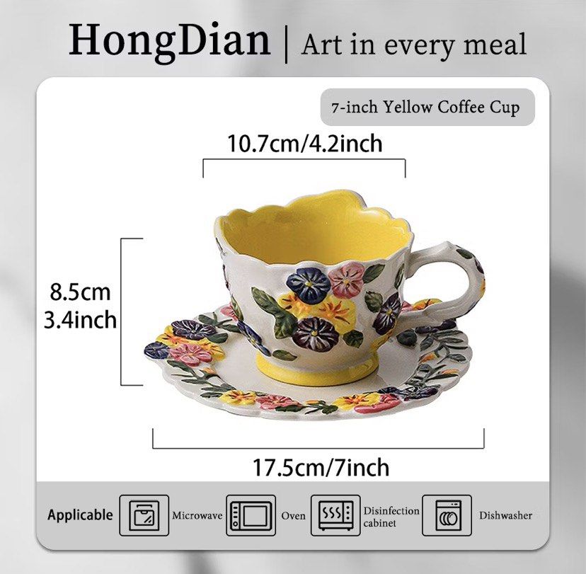 Floral Cup and Saucer (Category: Coffee & Tea Tableware) located in Pasig City. Submitted by xhuming-2 (Listing ID 1460987448, Image 2). Description: .