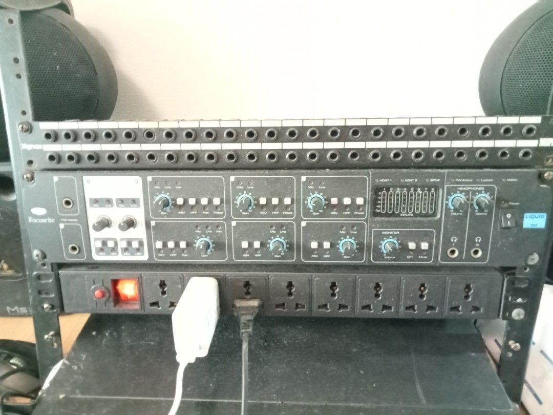 Focusrite Liquid Saffire 56 Audio Interface (Category: Musical Instruments) located in Paranaque City. Submitted by anzak4d (Listing ID 1460956591, Image 3). Description: - Focusrite Liquid Saffire 56 Audio Interface - 8 High-Quality Liquid Preamps - 8 Channels of Audio Input/Output - ADAT, SPDIF, and MIDI Connectivity - Two Headphone Outputs with Individual Volume Control - Dedicated Monitor Section with Dim and Mute Functions - Rackmount Design
