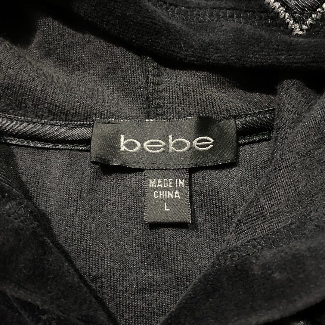 For sale (Category: Coats, Jackets and Outerwear) located in Manila. Submitted by thriftpuff (Listing ID 1461115374, Image 3). Description: Bebe Rhinestone Embellishment Heart Logo Velvet Size Medium As new condition Price: 1,200 free shipping Direct message if you’re interested 📩📩📩.