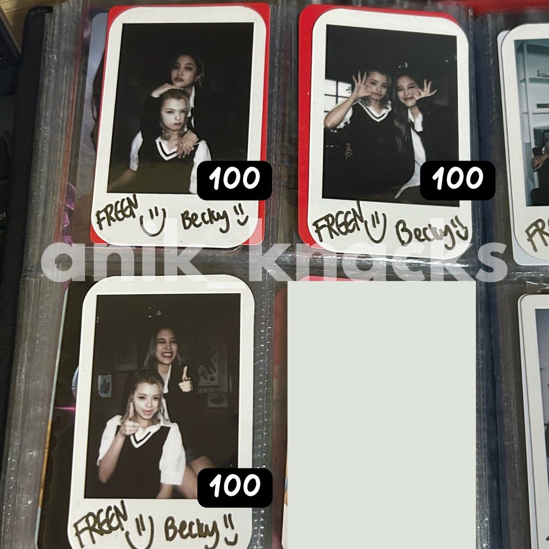 Freenbecky photocard polaroid (Category: Raw Singles) located in Quezon City. Submitted by mt_20 (Listing ID 1461080436, Image 3). Description: Wts lfb ph freenbecky photocard, polaroid (price in pic) mop: gcash gotyme maribank mod (qc loc): jnt grab lalamove 🏷️ freen becky fb wtb lfs pc pola.