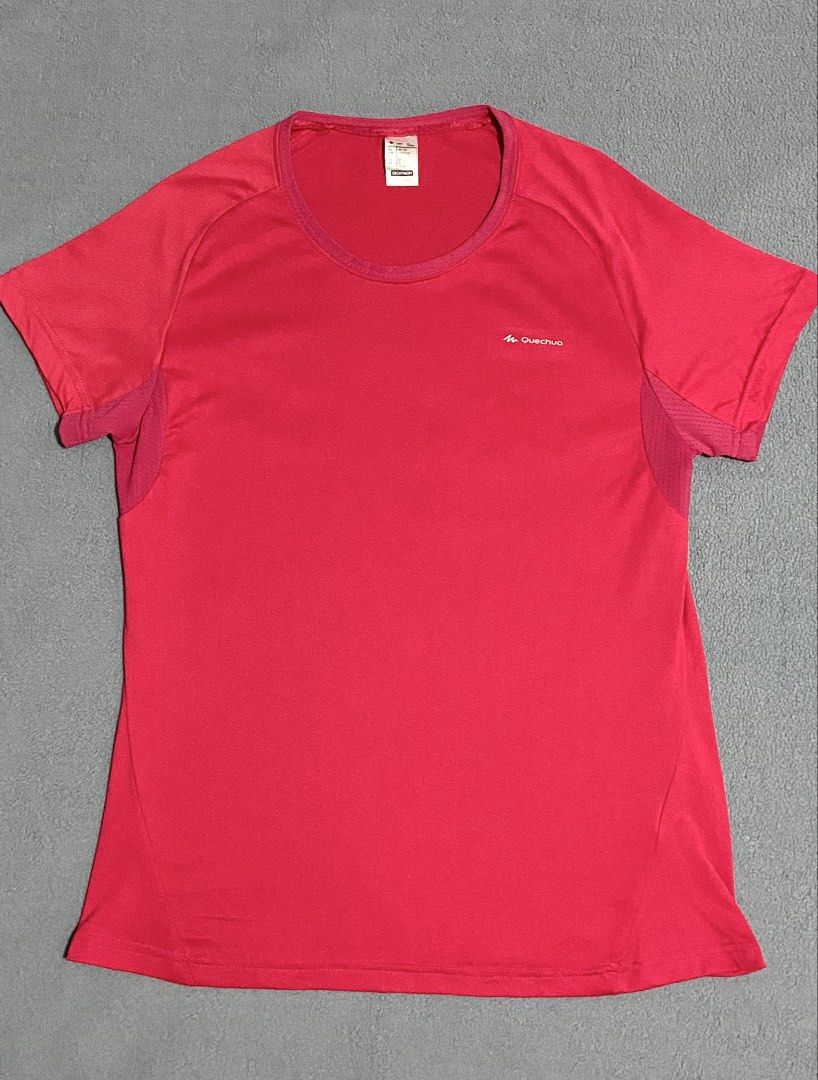 Fuchsia Pink Decathlon Drifit Shirt (Category: Activewear) located in Davao. Submitted by sb.thriftwear (Listing ID 1461074624, Image 2). Description: FIXED PRICE‼️ Size: Medium Dimensions: W- 17” L- 25.5” Issue: None. Good as new Color may vary due to lighting. ⚠️All items are thrifted. Please manage your expectations..