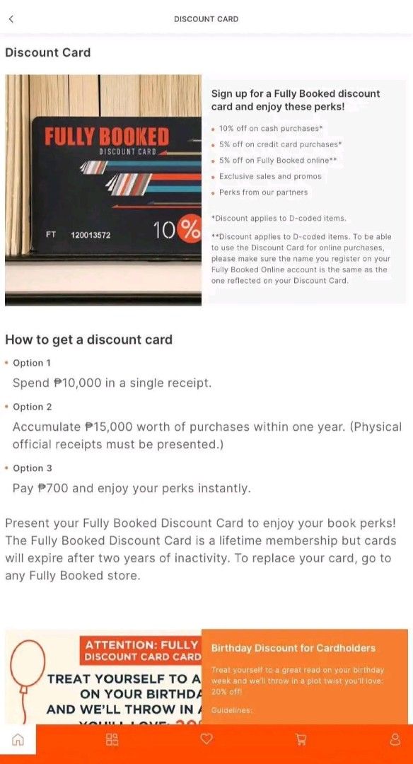 fully booked discount card (Category: Game Gift Cards & Accounts) located in Morong. Submitted by ansleighreads (Listing ID 1461035472, Image 3). Description: fully booked discount card.