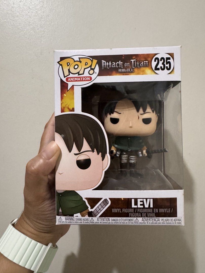 Funko Pop Attack on Titan Levi 235 Vinyl Figure (Category: Figurines & Statues) located in Muntinlupa City. Submitted by ysgr_ (Listing ID 1460961371, Image 1). Description: - Funko Pop! Figure - Character: Levi Ackerman - Series: Attack on Titan - Funko Pop! Number: 235 (Animation Series) - Ideal for: Attack on Titan fans and collectors.