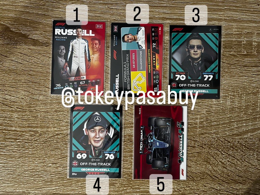 GEORGE RUSSELL F1 CARDS (Category: Raw Singles) located in Paranaque City. Submitted by tokeypasabuy (Listing ID 1459632050, Image 1). Description: ONHAND 👌 READY TO SHIP 👌 OFFICIAL 👌 GEORGE RUSSELL F1 CARDS 200 PHP EA ❌SOLD❌ 3 MOP: Maribank/Bank Transfers MOD: SCO/JNT DM for Inquiries 😊.