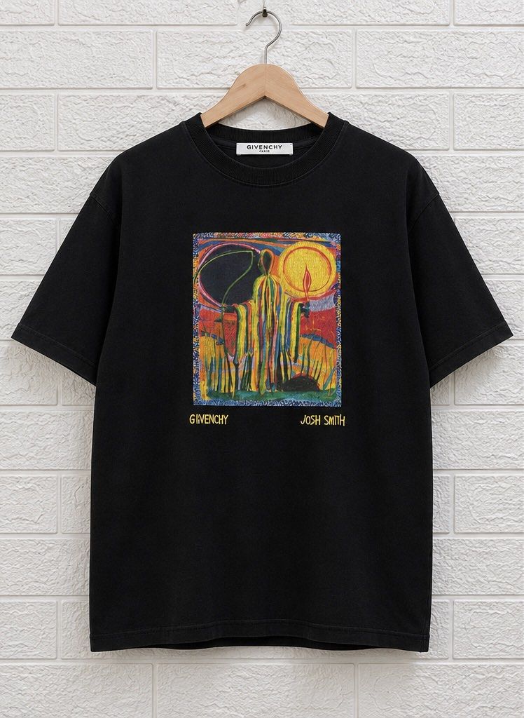 Givenchy x Josh Smith Reaper Tee (Category: Luxury Apparel) located in Taguig. Submitted by thriftstar2 (Listing ID 1460930713, Image 1). Description: W 21 L 26 Size L Good condition No hidden issue.