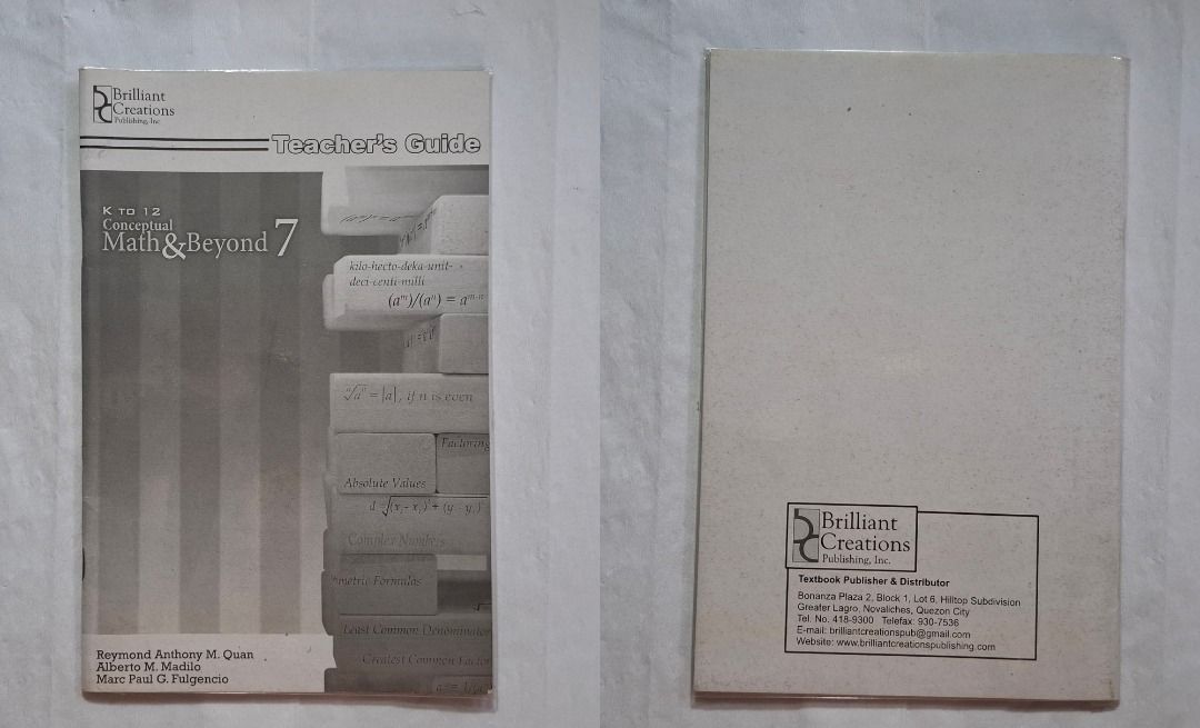 Grade 7 Math and Beyond Textbook (Category: Textbooks) located in Quezon City. Submitted by zharzabr (Listing ID 1460929682, Image 3). Description: - Not used - Good as new - Comes with Teacher’s Manual - Recommended for homeschooling students .